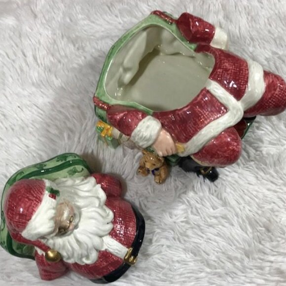 NWOT Fitz and Floyd Classics Sleeping Santa Ceramic Cookie Jar - Picture 9 of 12